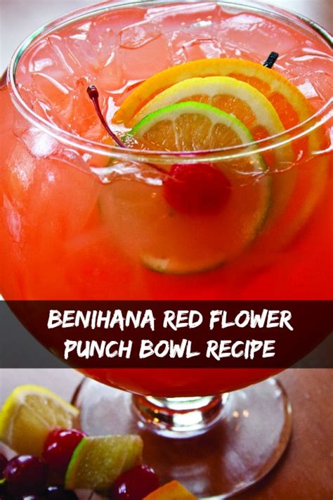 benihana punch|Red Flower Punch Bowl